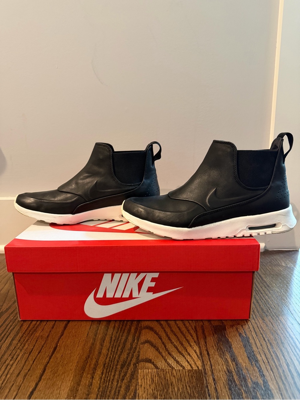 Nike Women’s Air Max Thea Black Chelsea-Style Slip-On Sneakers